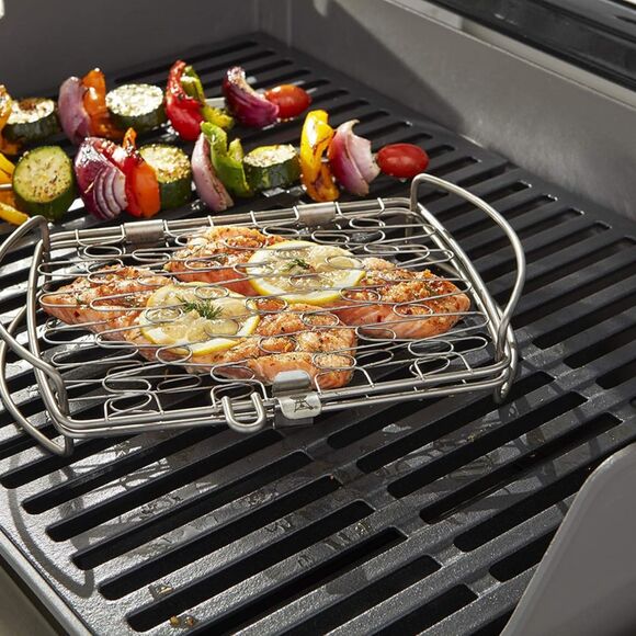 Stainless Steel Fish Grill Baskets 4-Pack BBQ Nonstick Fits All Grills 8.3x6.9 - Picture 11 of 13